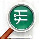 Stylized icon of a magnifying glass over a quality check mark for curated products